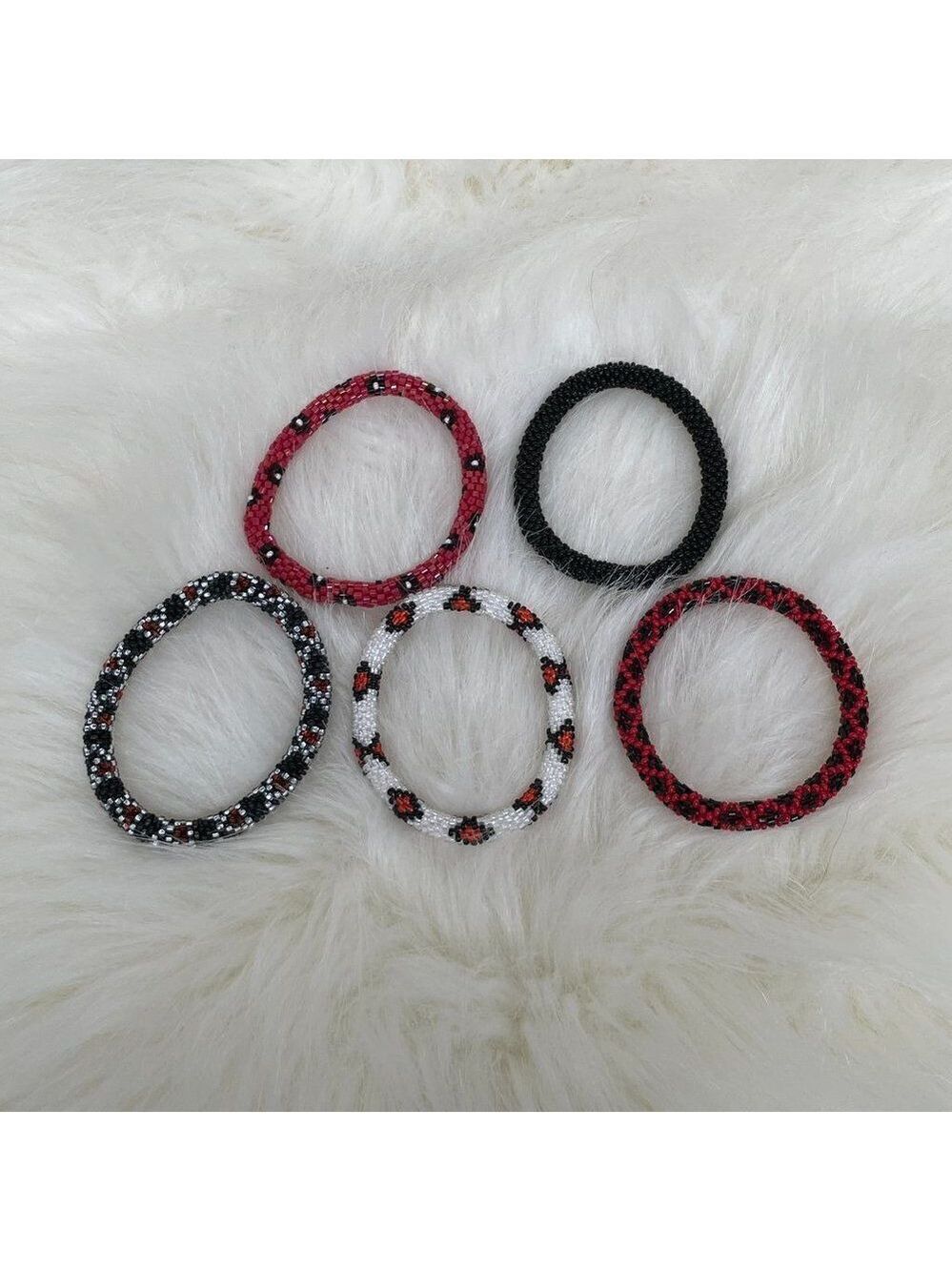 HAND CRAFTED in Nepal Beaded Bracelets (set of 5) #670 - Picture 5 of 5